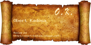Obert Kadosa névjegykártya